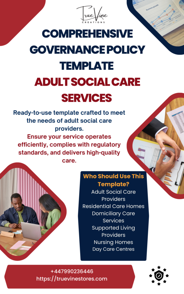 Adult Social Care Governance Policy Template, Compliance Policy Template for Care Homes, CQC and GDPR Compliance in Adult Care Services